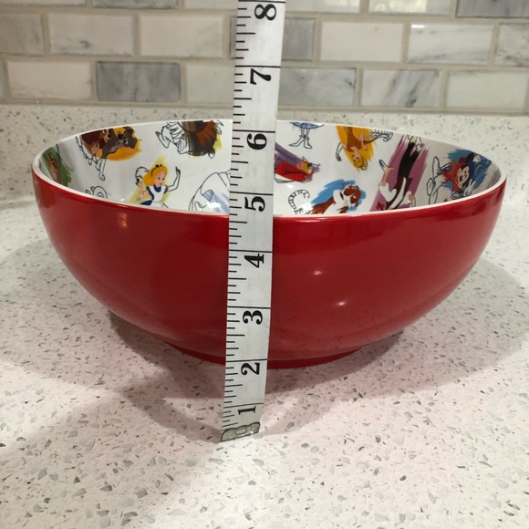 Disney Parks Ink & Paint Collection Large Red Ceramic Serving Bowl - Picture 5 of 7